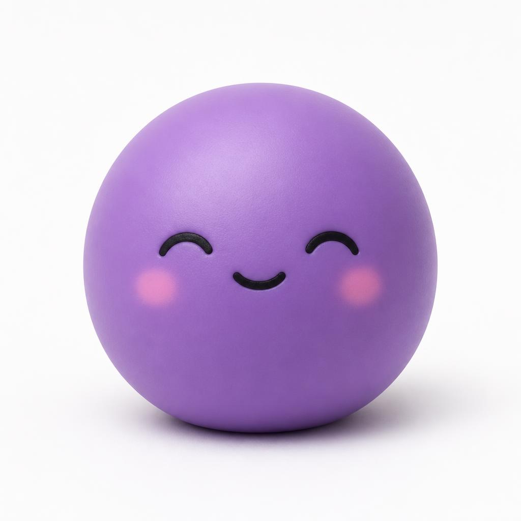 Orbie, the original glossy purple Squish E'm blob